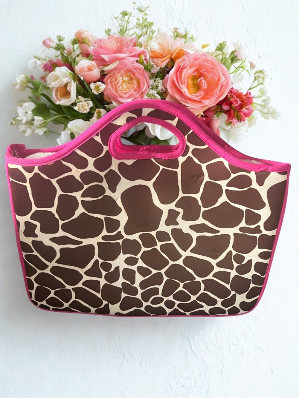 Laptop Bag - Pink & Brown